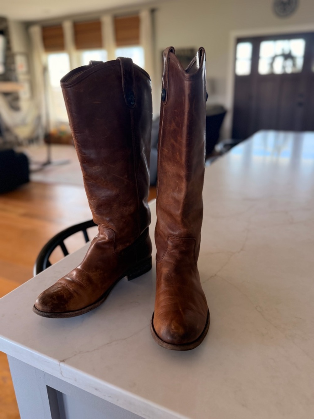 FRYE Melissa boots in cognac
